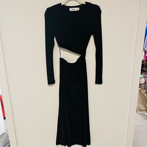 MISHA ARMA CUTOUT LONG-SLEEVE MIDI DRESS - Picture 5 of 6